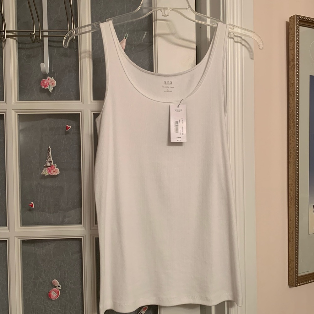 A.N.A white ribbed tank top. NWT